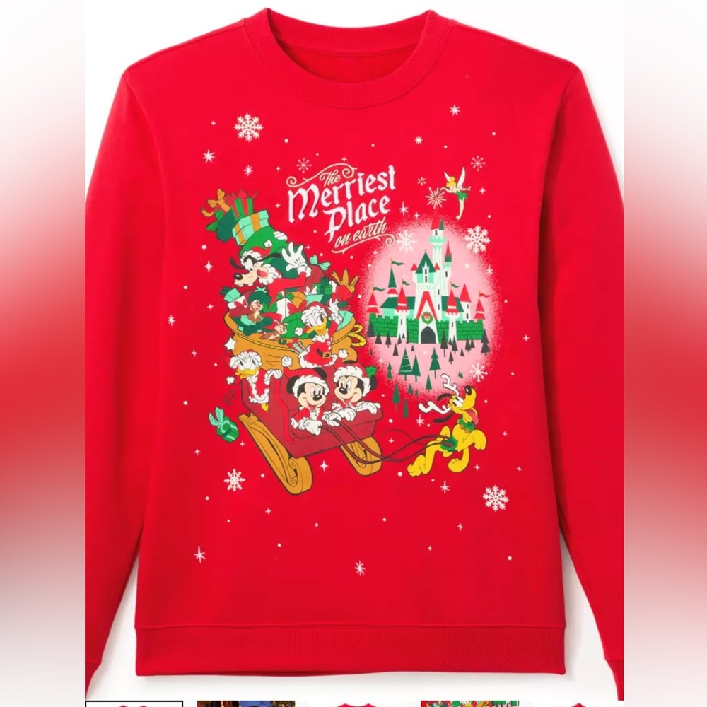 Mickey Mouse and Friends ''The Merriest Place on Earth'' Pullover Sweatshirt XS